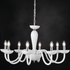 ACA DECOR – Κρεμαστό Φωτιστικό 8ΧΕ14 Λευκό Κρύσταλλο + Χρώμιο Μέταλλο Φ79ΧΗ168cm