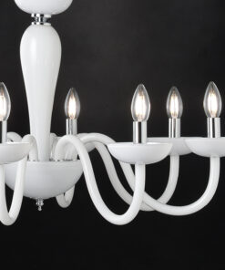 ACA DECOR  – Κρεμαστό Φωτιστικό 8ΧΕ14 Λευκό Κρύσταλλο + Χρώμιο Μέταλλο Φ79ΧΗ168cm