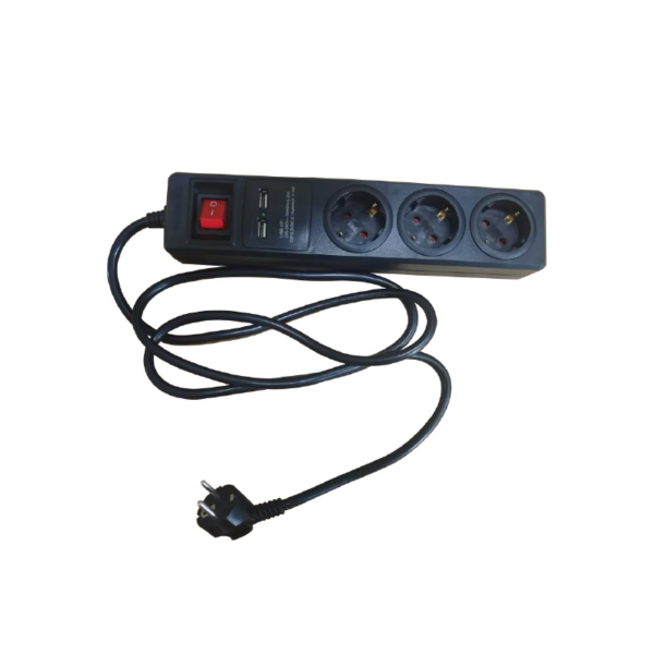 ΠΟΛΥΠΡΙΖΟ 6 ΣΟΥΚΟ ΑΣΦΑΛΕΙΑΣ ΜΕ ΔΙΑΚΟΠΤΗ+2USB 16A IP20 ΜΕ ΚΑΛΩΔΙΟ H05VV-F 3×1.5mm2 / ΚΑΘ ΜΗΚΟΥΣ 1.5m ACA – BMS20CSU615