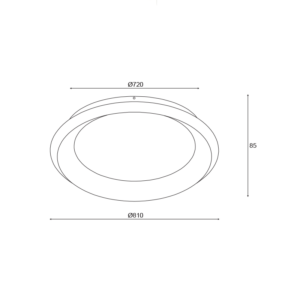 ΟΡΟΦΗΣ Φ/Σ LED 73W DIMMER CCT 5250LM ΜΑΥΡΟ ΜΕΤΑΛΛΙΚΟ D81XH8,5CM DIANA ACA – BR71LEDC81BKCCTD