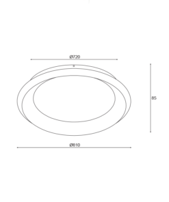 ΟΡΟΦΗΣ Φ/Σ LED 73W DIMMER CCT 5250LM ΛΕΥΚΟ ΜΕΤΑΛΛΙΚΟ D81XH8,5CM DIANA ACA – BR71LEDC81WHCCT