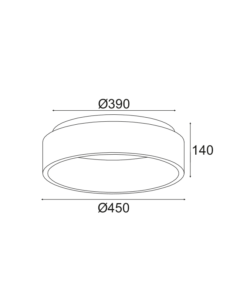 LED Φωτιστικό Οροφής 36W CCT 3670lm Μαύρο D450 APOLLOACA – BR81LEDC45BKCCT