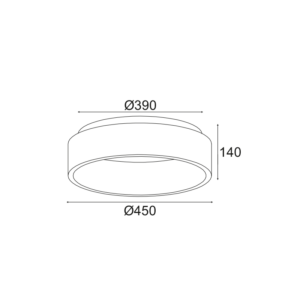 LED Φωτιστικό Οροφής 36W CCT 3670lm Μαύρο D450 APOLLOACA – BR81LEDC45BKCCT