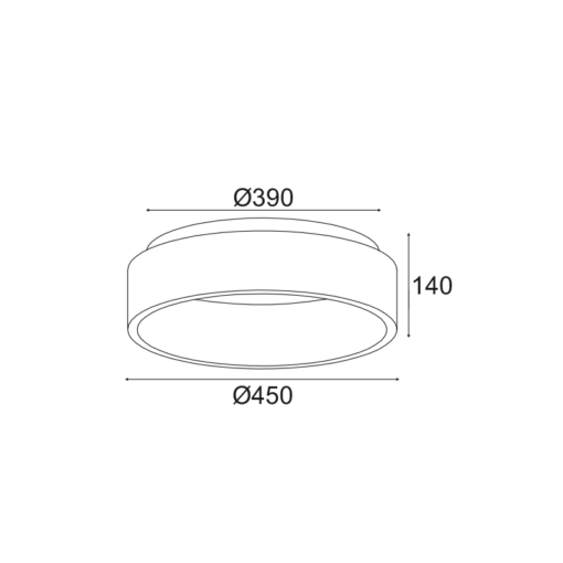 LED Φωτιστικό Οροφής 36W CCT 3670lm Μαύρο D450 APOLLOACA – BR81LEDC45BKCCT