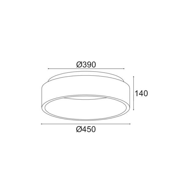 LED Φωτιστικό Οροφής 36W CCT 3670lm Μαύρο D450 APOLLOACA – BR81LEDC45BKCCT