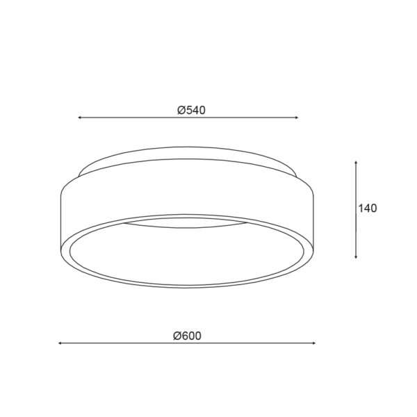LED Φωτιστικό Οροφής 48W CCT 5350lm Μαύρο D60x14CM APOLLO ACA – BR81LEDC60BKCCT