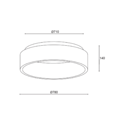ΟΡΟΦΗΣ Φ/Σ LED 73W CCT 5450LM ΜΑΥΡΟ ΜΕΤΑΛΛΙΚΟ D78XH14CM APOLLO ACA – BR81LEDC78BKCCT