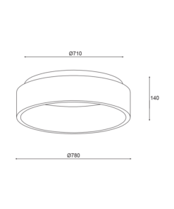 ΠΛΑΦΟΝΙΕΡΑ ΟΡΟΦΗΣ LED 80W 3000K 4100LM ΛΕΥΚΟ ΜΕΤΑΛΛΙΚΟ D78XH14CM APOLLO ACA – BR81LEDC78WH