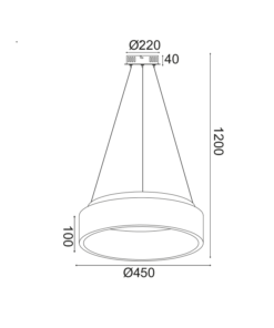 ΚΡΕΜΑΣΤΟ Φ/Σ LED 36W CCT 3670LM ΜΑΥΡΟ ΜΕΤΑΛΛΙΚΟ D45XH120CM APOLLO ACA – BR81LEDP45BKCCT