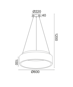 ΚΡΕΜΑΣΤΟ Φ/Σ LED 48W CCT 5350LM ΛΕΥΚΟ ΜΕΤΑΛΛΙΚΟ D60XH120CM APOLLO ACA – BR81LEDP60WHCCT