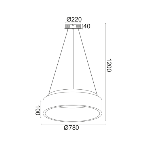 ΚΡΕΜΑΣΤΟ ΦΩΤΙΣΤΙΚΟ LED 80W 3000K 4100LM ΜΑΥΡΟ ΜΕΤΑΛΛΙΚΟ D78XH120CM APOLLO ACA – BR81LEDP78BK