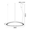 ΚΡΕΜΑΣΤΟ ΦΩΤΙΣΤΙΚΟ LED 74W 3000K 6500LM HARMONY ΧΡΥΣΟ ΑΛΟΥΜΙΝΙΟ IP20 D80XH120CM ACA – BR97LEDP80GD