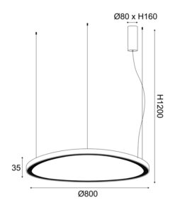ΚΡΕΜΑΣΤΟ Φ/Σ LED 73W CCT 5800LM HARMONY ΛΕΥΚΟ ΑΛΟΥΜΙΝΙΟ IP20 D80XH120CM ACA – BR97LEDP80WHCCT