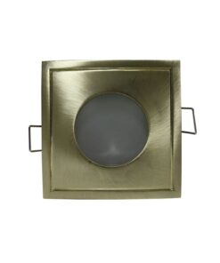 Βάση Σποτ GU10 – MR16 ACA Χωνευτή Τετράγωνη Σταθερή Χρυσό Ματ Αδιάβροχη IP45 – BS3406GM