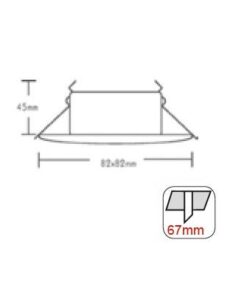 Βάση Σποτ GU10 – MR16 ACA Χωνευτή Τετράγωνη Σταθερή Χρυσό Ματ Αδιάβροχη IP45 – BS3406GM