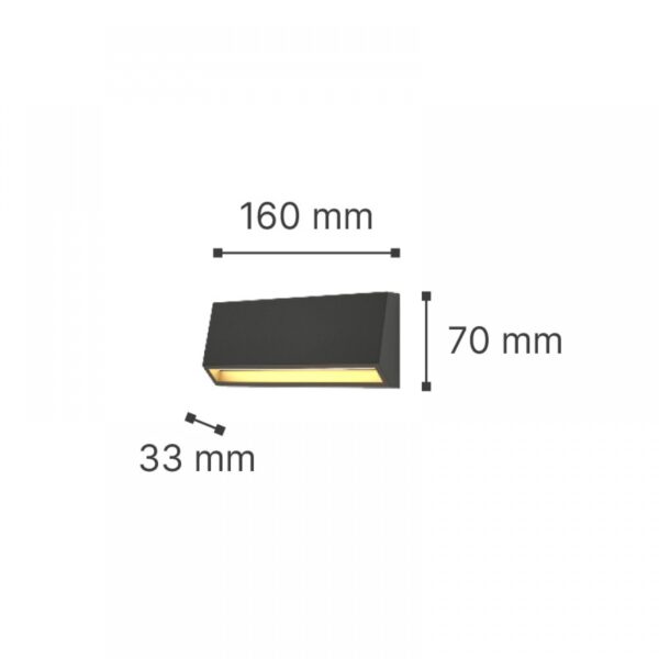 it-Lighting Blue LED 3W 3CCT Outdoor Wall Lamp Grey D:10cmx7cm (80202130)