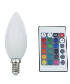 LED Λάμπα E14 Κερί Dimmable 4W Diolamp με Τηλεχειριστήριο 300lm Πολύχρωμη RGB+3000K – C37414RGBWN