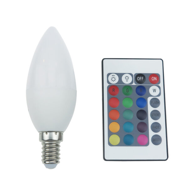 LED Λάμπα E14 Κερί Dimmable 4W Diolamp με Τηλεχειριστήριο 300lm Πολύχρωμη RGB+3000K – C37414RGBWN