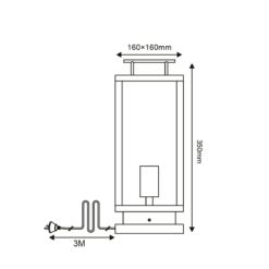 Φωτιστικό Δαπέδου 1xE27 Μαύρο Ατσάλι 16x16x35cm IP44 με Καλώδιο 3μ ACA – CELIA1FPLBK