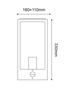 Φωτιστικό Τοίχου Απλίκα 1xE27 Μαύρο Ατσάλι 16x11x33cm με Ανιχνευτή Κίνησης IP44 ACA – CELIA1WBKPIR