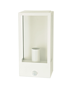 Φωτιστικό Τοίχου Απλίκα 1xE27 Λευκό Ατσάλι 16x11x33cm με Ανιχνευτή Κίνησης IP44 ACA -CELIA1WWHPIR