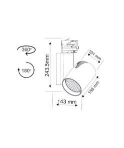 Λευκό Σποτ Ράγας 35W 3000K 4 Καλωδίων 24° 2500LM 230V Ra80 ACA – DANTE3530W4