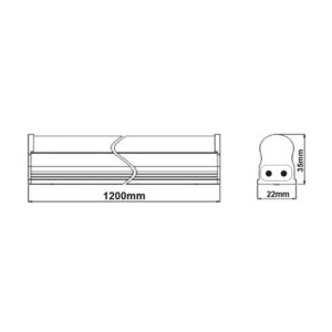 LED T5 Φωτιστικό Πάγκου/Κουζίνας με Διακόπτη 18W 120cm 3000K 1800lm 230V  ACA – DAPO1830