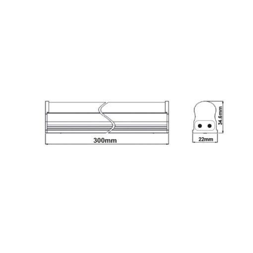 LED T5 Φωτιστικό Πάγκου/Κουζίνας με Διακόπτη 5W 30cm 3000K 500lm  ACA – DAPO530