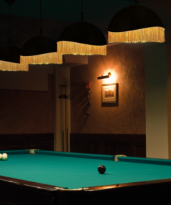 ACA DECOR   – Κρεμαστό Φωτιστικό 1ΧΕ27 Μεταλλικό Μαύρο/Ορείχαλκο + Κλωστή Φ40ΧΗ100cm