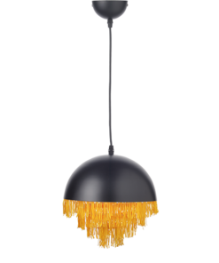 ACA DECOR – Κρεμαστό Φωτιστικό 1ΧΕ27 Μεταλλικό Μαύρο/Ορείχαλκο + Κλωστή Φ25ΧΗ100cm