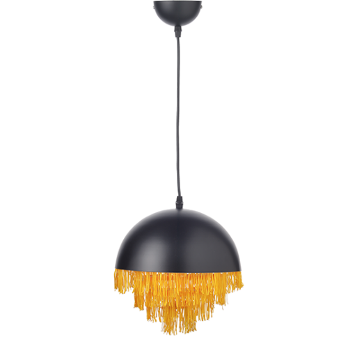ACA DECOR   – Κρεμαστό Φωτιστικό 1ΧΕ27 Μεταλλικό Μαύρο/Ορείχαλκο + Κλωστή Φ25ΧΗ100cm