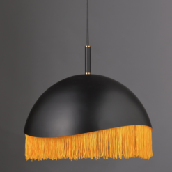 ACA DECOR Κρεμαστό Φωτιστικό 1ΧΕ27 Μεταλλικό Μαύρο/Ορείχαλκο + Κλωστή Φ35ΧΗ100cm