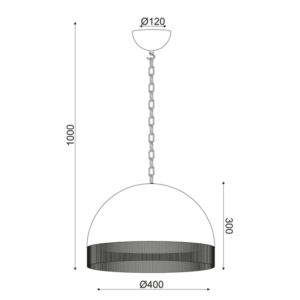 ACA DECOR   – Κρεμαστό Φωτιστικό 1ΧΕ27 Μεταλλικό Μαύρο/Ορείχαλκο + Κλωστή Φ40ΧΗ100cm