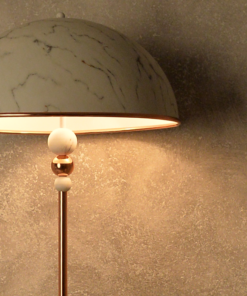 ACA DECOR  – Δαπέδου Φωτιστικό 1ΧΕ27 Χρώμιο Μάρμαρο – Χρυσό Σκελετό