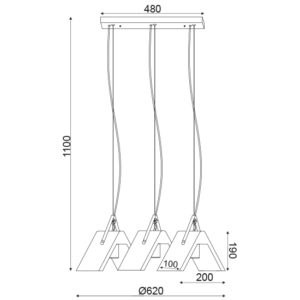 ACA DECOR   – Κρεμαστό Φωτιστικό Ράγα 3ΧΕ27 Τσιμέντο + Δέρμα 62Χ20ΧΗ110cm