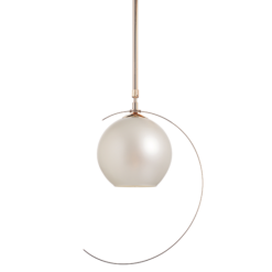 ACA DECOR – Κρεμαστό Φωτιστικό 1ΧΕ27 Μεταλλικό Χρυσό + Περλέ Γυαλί Φ35ΧΗ100cm