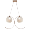 ACA DECOR   – Κρεμαστό Φωτιστικό 2ΧΕ27 Μεταλλικό Χρυσό + Περλέ Γυαλί 68Χ20ΧΗ120cm – DCR17502P