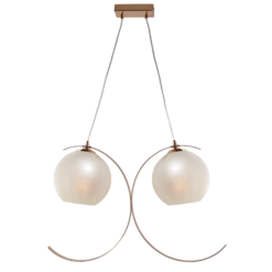 ACA DECOR – Κρεμαστό Φωτιστικό 2ΧΕ27 Μεταλλικό Χρυσό + Περλέ Γυαλί 68Χ20ΧΗ120cm – DCR17502P