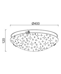 ΠΛΑΦΟΝΙΕΡΑ 3ΧΕ27 ΛΕΥΚΟ ΓΥΑΛΙ ΜΟΤΙΒΟ+ΜΕΤΑΛΛΟ Φ40ΧΗ12CM SCILLA ACA – DL0840