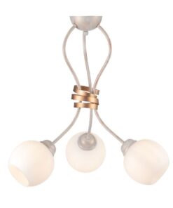 Φωτιστικό Οροφής 3xE27 Ø530 Μέταλλο-Γυαλί Λευκό-Χρυσό ACA DECOR – DL11693C