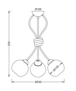 Φωτιστικό Οροφής 3xE27 Ø530 Μέταλλο-Γυαλί Λευκό-Χρυσό ACA DECOR – DL11693C