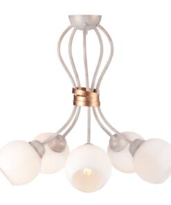 Φωτιστικό Οροφής 5xE27 Ø530 Μέταλλο-Γυαλί Λευκό-Χρυσό ACA DECOR – DL11695C