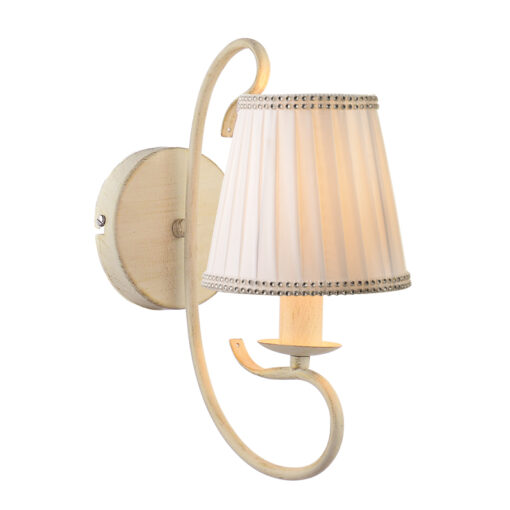 Απλίκα 1XE14 ΠΑΤΙΝΑ – Λευκό Αμπαζούρ 22,9ΧΗ31,3cm ACA DECOR – DL7611C