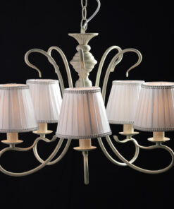 Κρεμαστό Φωτιστικό 5ΧΕ14 Μεταλλικό Πατίνα Λευκά Καπέλα & Ζιργκόν ACA DECOR – DL7615