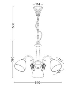 Κρεμαστό Φωτιστικό 3XE14 ΠΑΤΙΝΑ – Λευκό Γυαλί Φ61cm ACA DECOR – DL8163