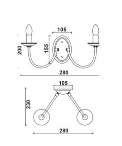 Επιτοίχιο Φωτιστικό 2ΧΕ14 Μεταλλικό Λευκό Πατίνα Πράσινο ACA DECOR – DL9312WAG