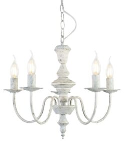 Κρεμαστό Φωτιστικό Οροφής 5xE14 Ø510 Μεταλλικό Λευκό Πατίνα Πράσινο ACA DECOR – DL9315PAG