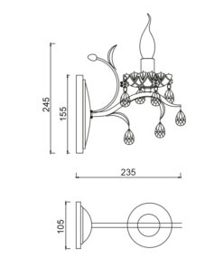 Επιτοίχιο 1ΧΕ14 Μέταλλο-Κρύσταλλο Λευκό-Χρυσό ACA DECOR – DL9341WWG