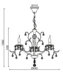 Κρεμαστό Φωτιστικό Οροφής 3xE14 Ø680 Μέταλλο-Κρύσταλλο Λευκό-Χρυσό ACA DECOR – DL9343PWG