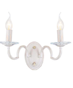 Επιτοίχιο 2ΧΕ14 Μέταλλο-Κρύσταλλο Λευκό-Χρυσό ACA DECOR – DL9362WWG